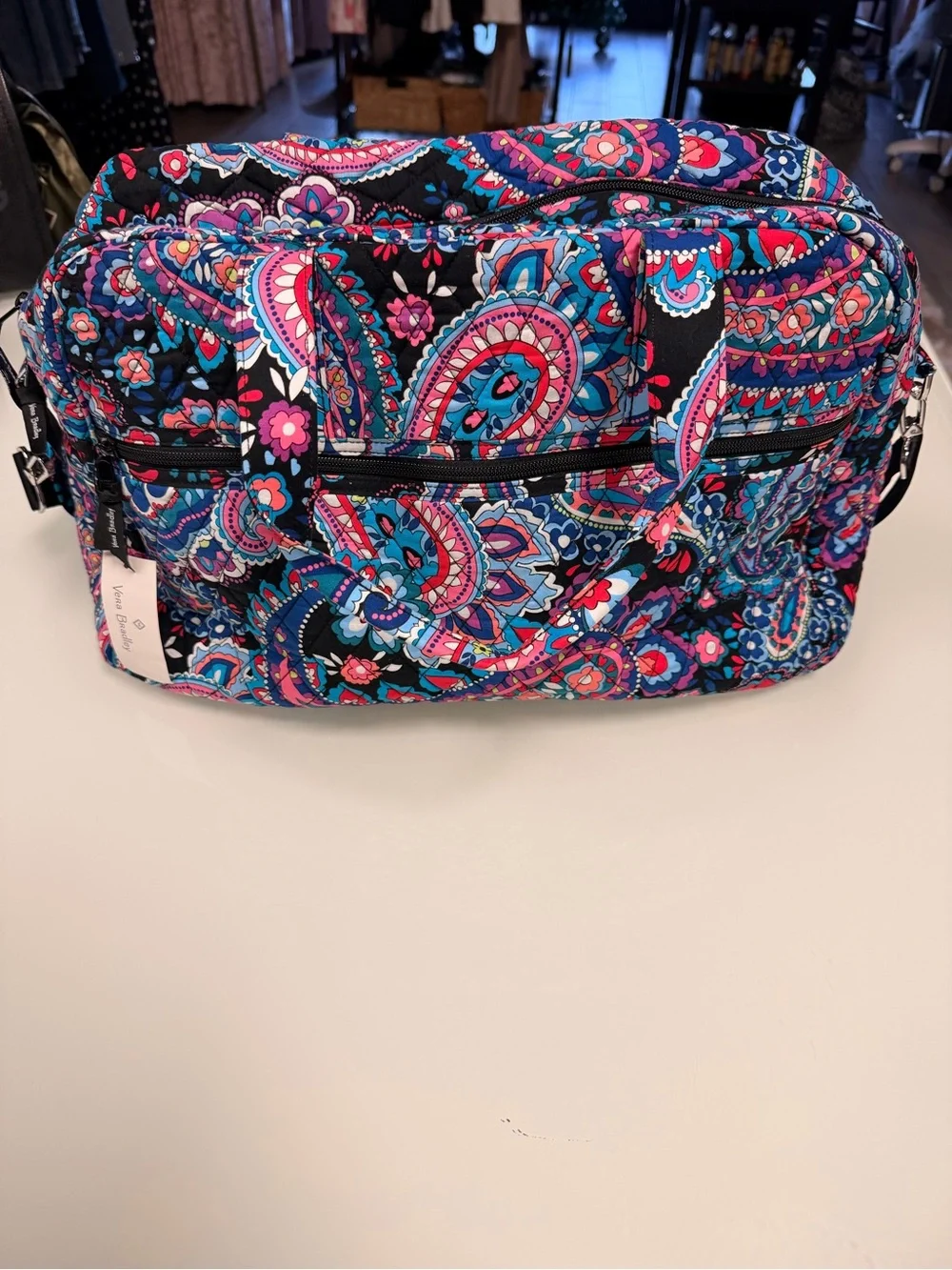 Vera Bradley Quilted Haymarket Paisley Baby Bag - Black, Pink, Teal, Blue